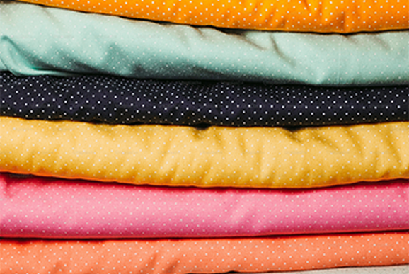 Stacked colorful bamboo fabrics